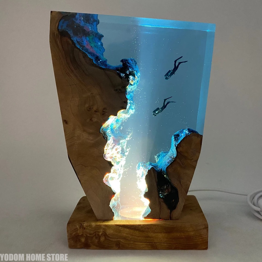 Nueva Lámpara de Resina con Fo - Lighting World Decor reseña y precio