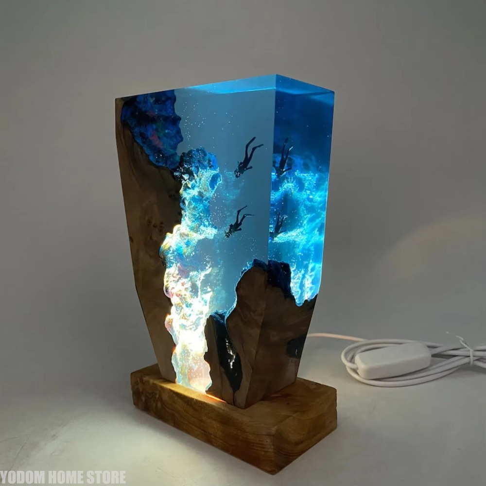Nueva Lámpara de Resina con Fo - Lighting World Decor reseña y precio