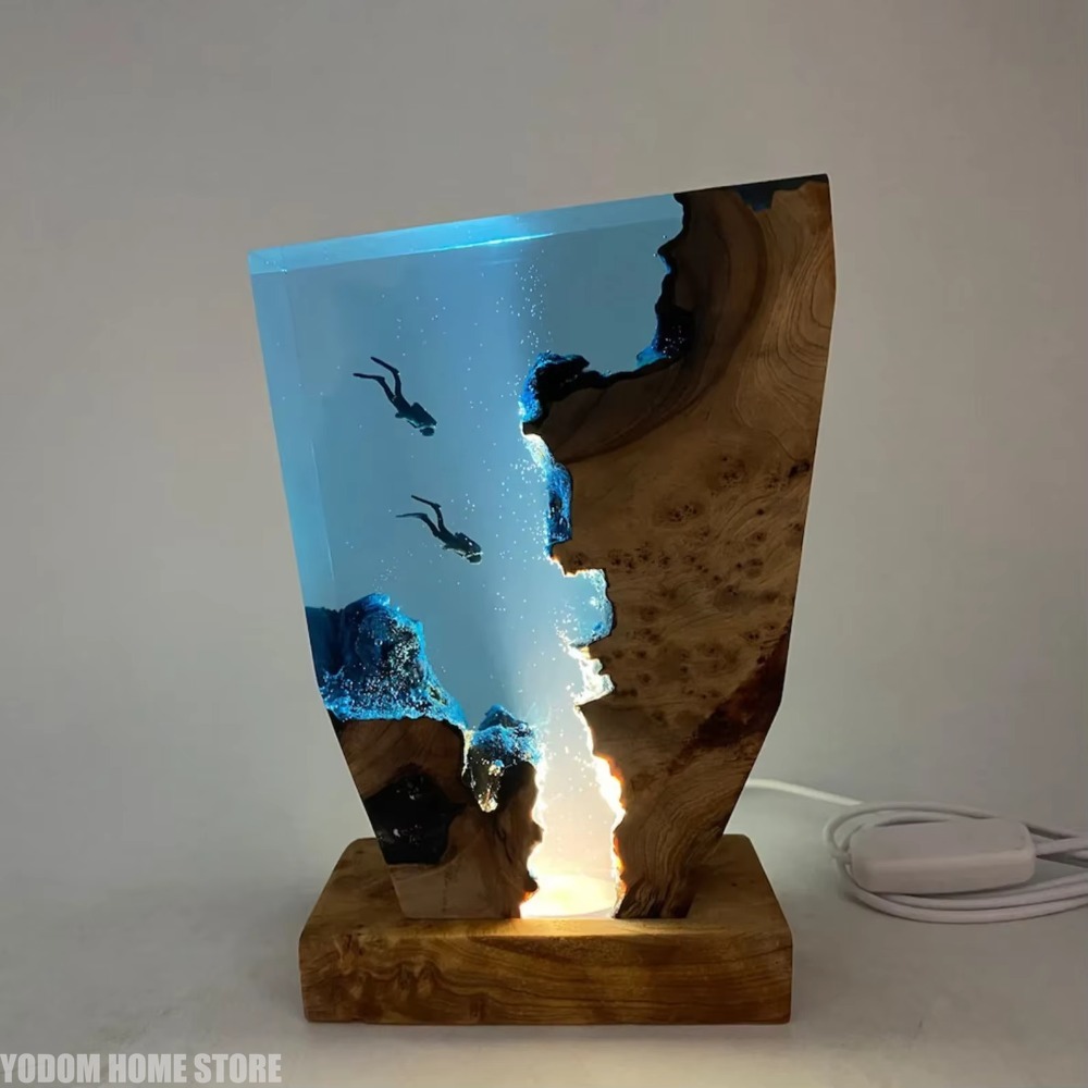 Nueva Lámpara de Resina con Fo - Lighting World Decor reseña y precio