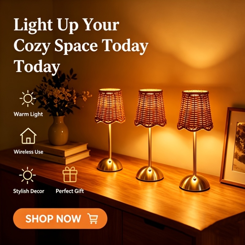 Lámpara de Mesa de Ratán Tejid - Touch Dimmer Lamp reseña y precio