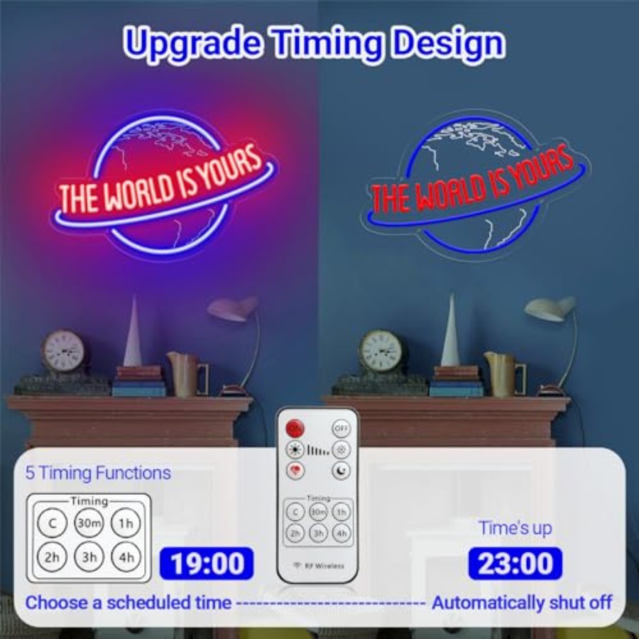 Letrero de Neón 'The World Is  - Lighting World Decor reseña y precio