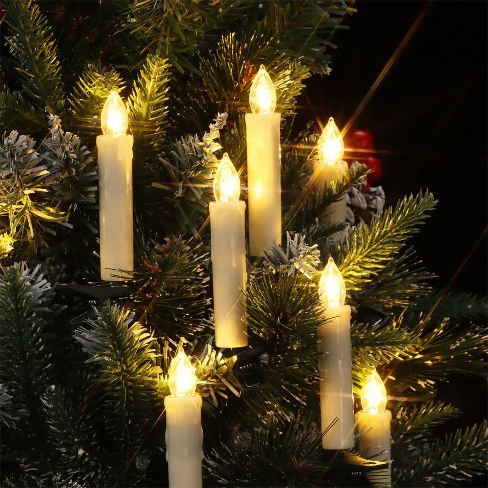 Luces de vela cónicas sin llam - Home Decor Lighting Tree reseña y precio