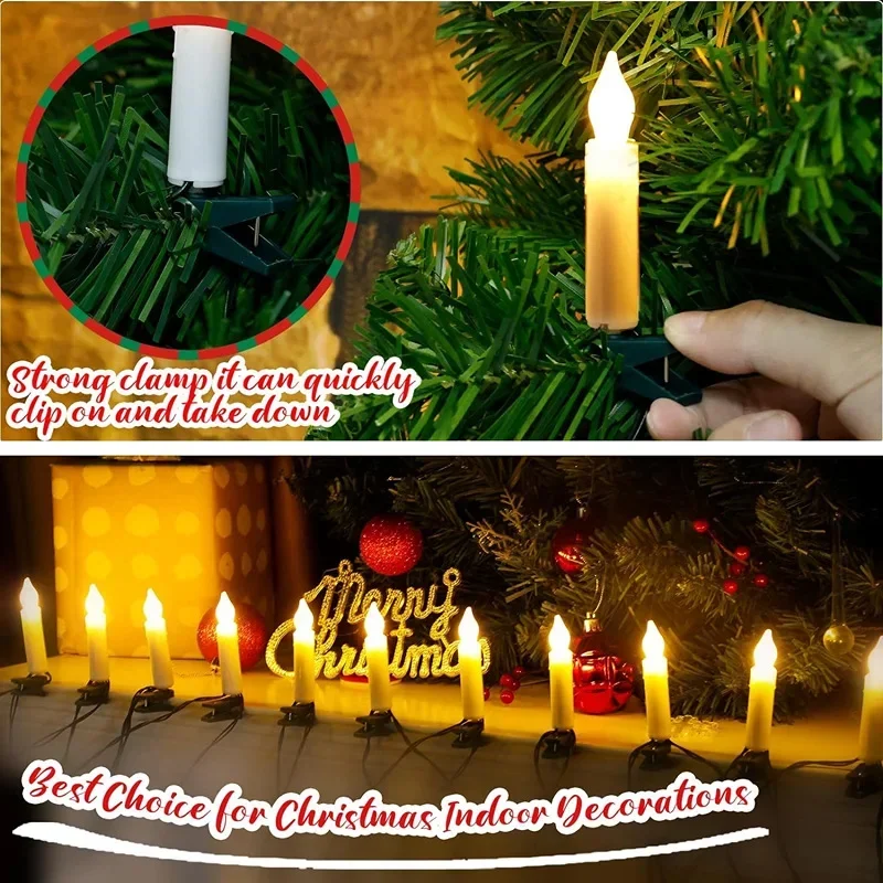 Luces de vela cónicas sin llam - Home Decor Lighting Tree reseña y precio