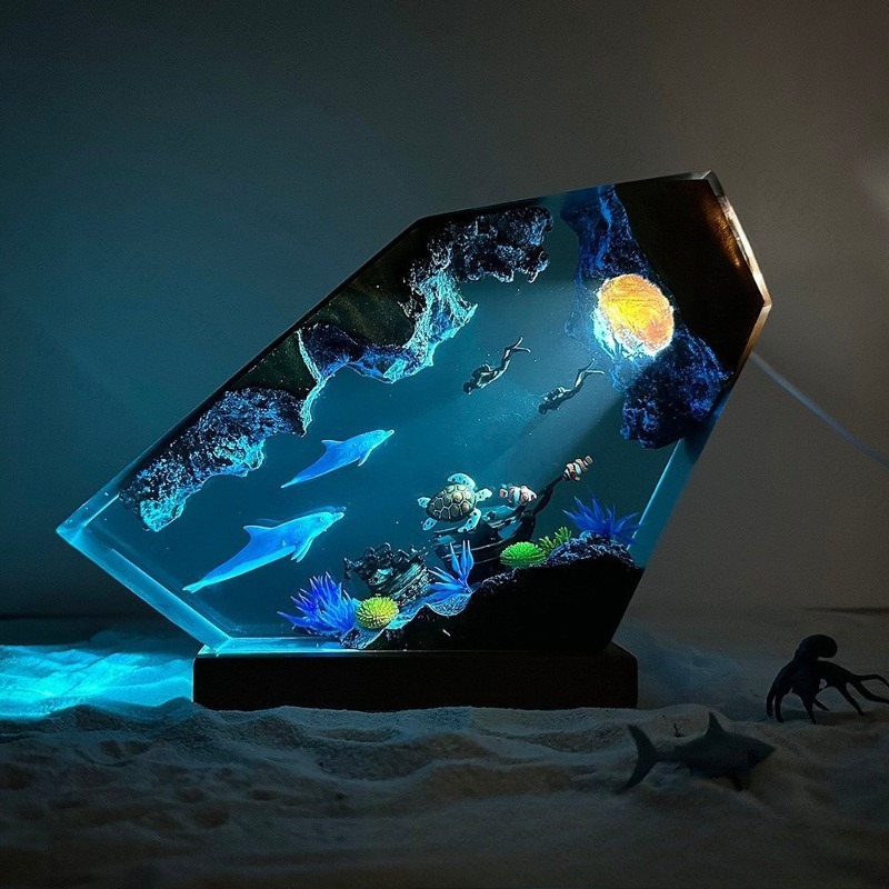 Lámpara Nocturna de Resina con - Lighting World Decor reseña y precio