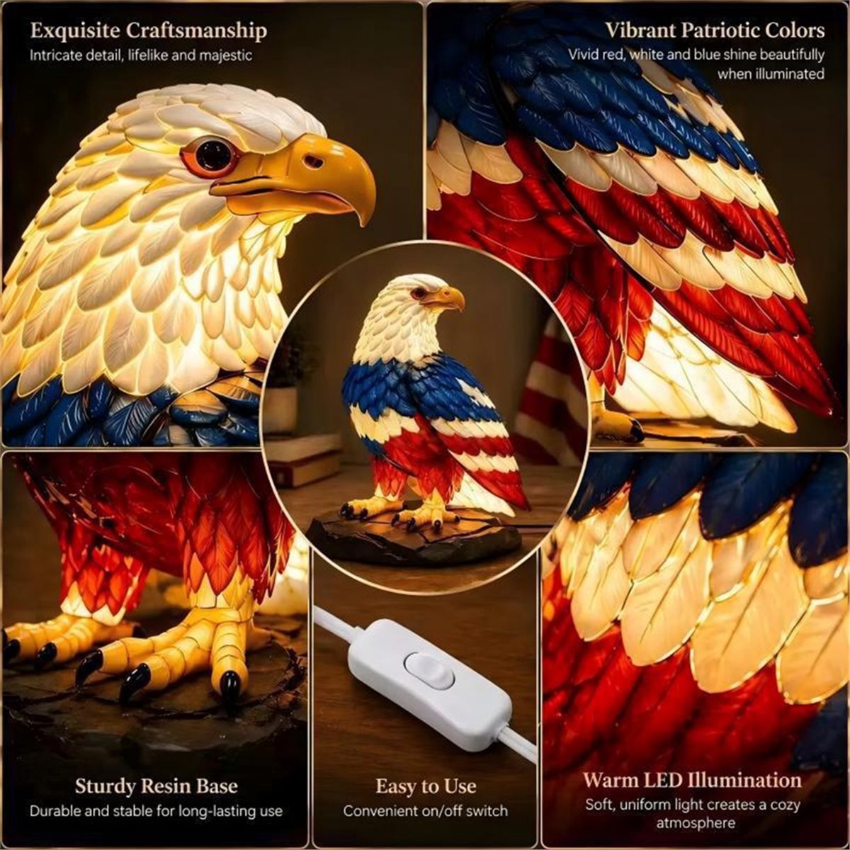 Lámpara de Mesa de Resina Eagl - Home Decor Lighting Manufacturer reseña y precio